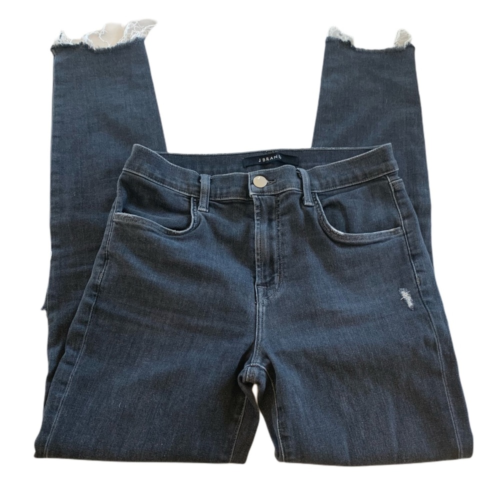 J Brand Skinny Distressed Jeans. Black/Gray. 27